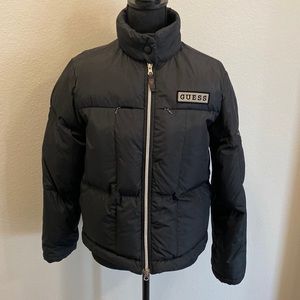 Retro GUESS outerwear black puffer jacket